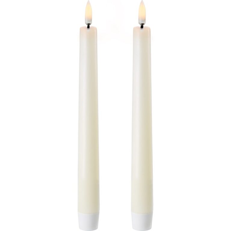 6 stk Uyuni LED kronelys, batteri, råhvid