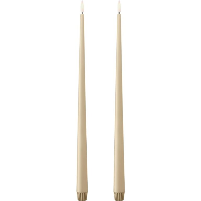 8 stk Ester & Erik LED kronelys, 40 cm, sand, 2-pak