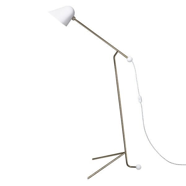 Beghina Gulvlampe Hvid & Messing