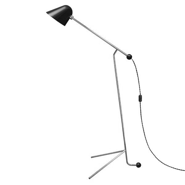 Beghina Gulvlampe Mat Sort & Krom