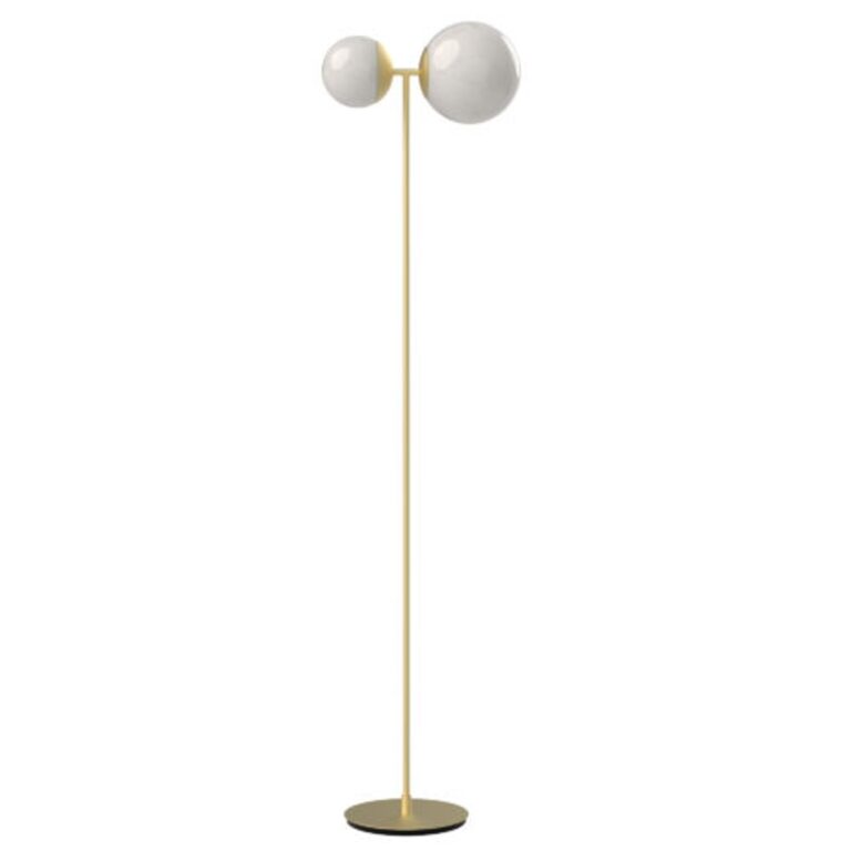 Biba Gulvlampe Hvid & Messing