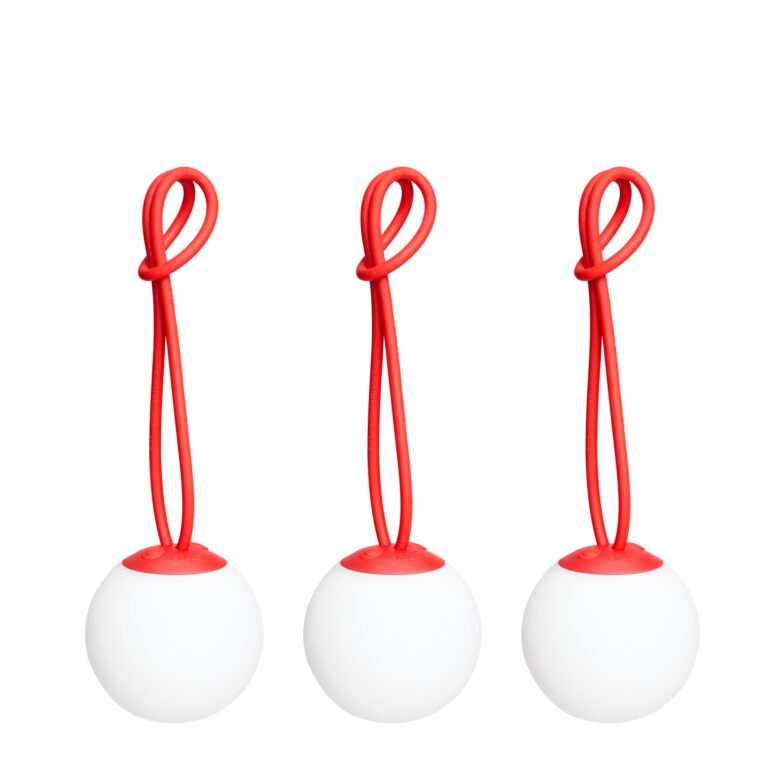 Bolleke Mini Transportabel Lampe Sæt af 3 Rød