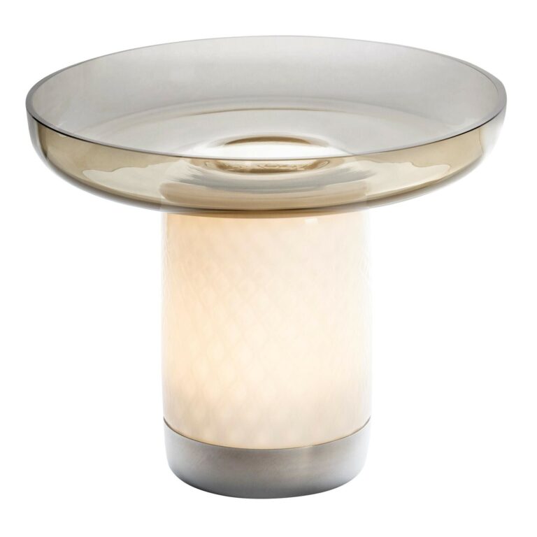 Bontá Transportabel Lampe Grå Med Glasfad