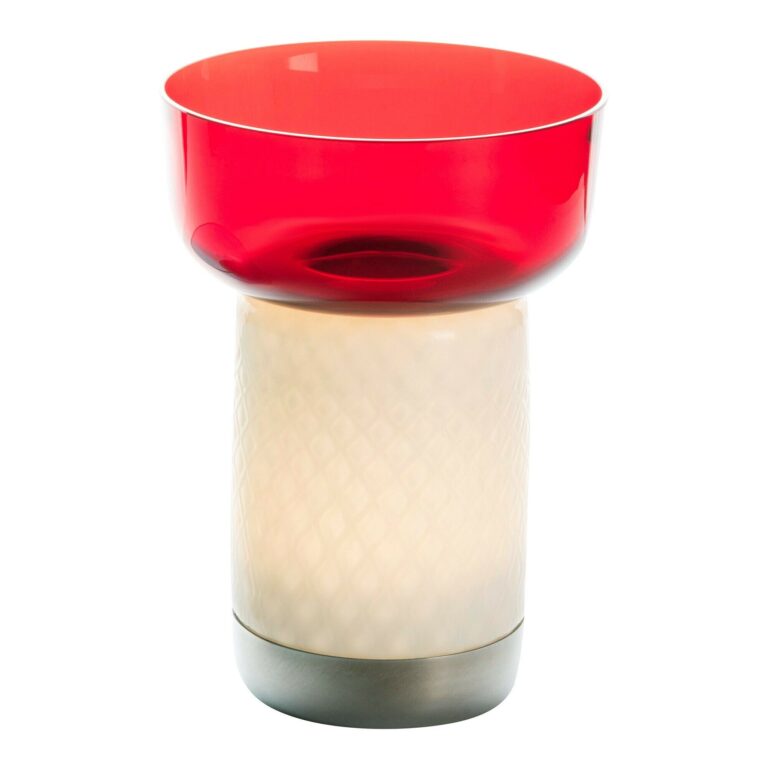 Bontá Transportabel Lampe Rød Med Glasskål