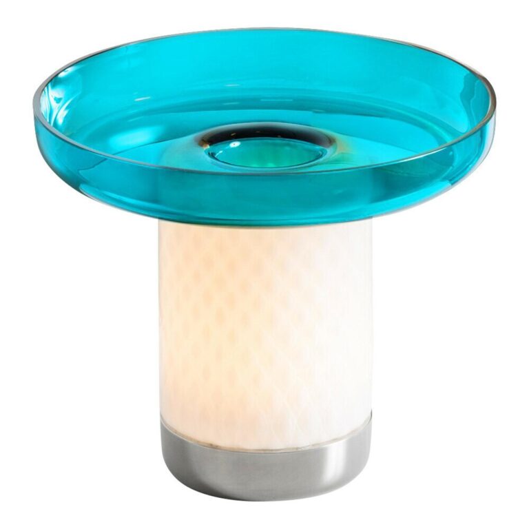 Bontá Transportabel Lampe Turkis Med Glasfad