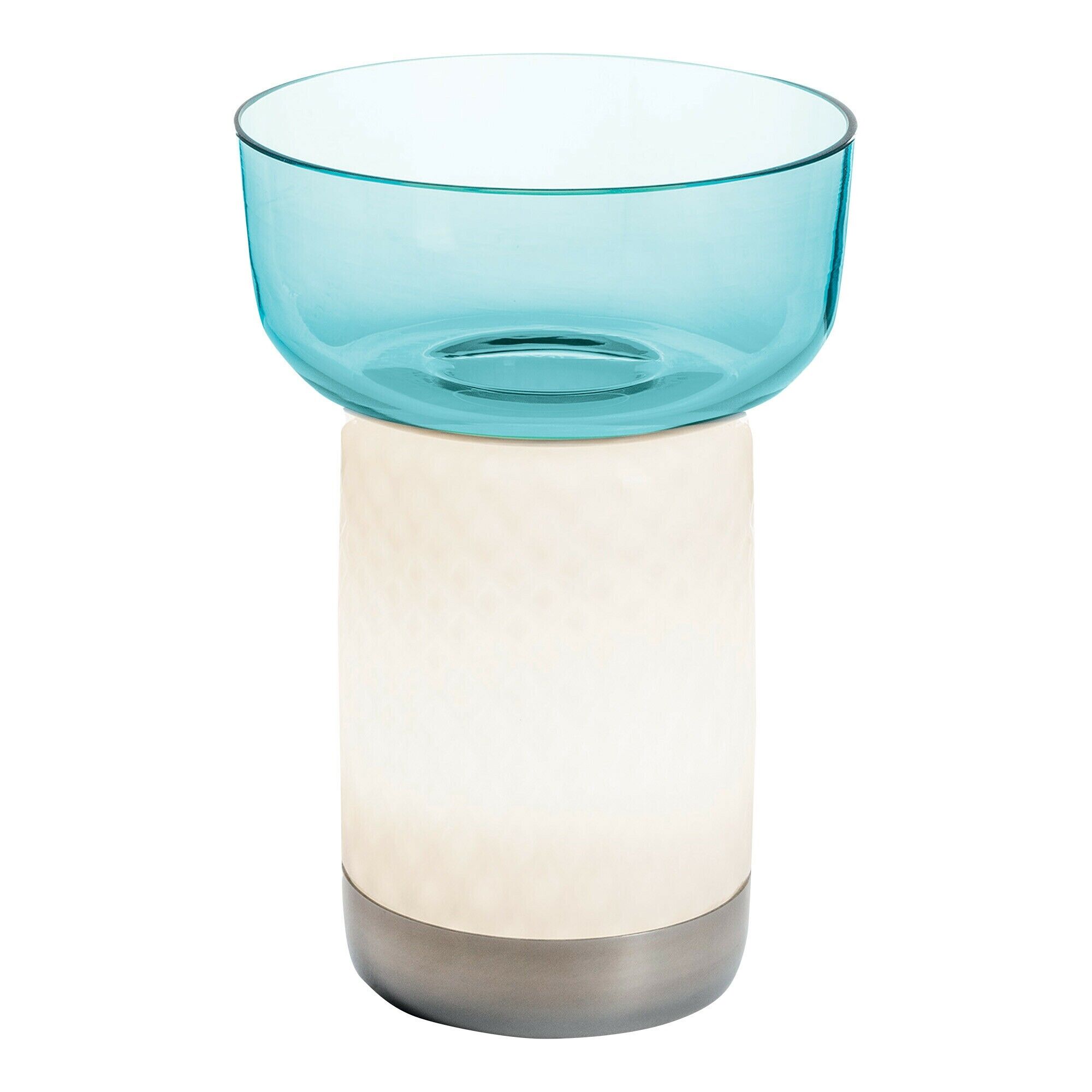 Bontá Transportabel Lampe Turkis Med Glasskål