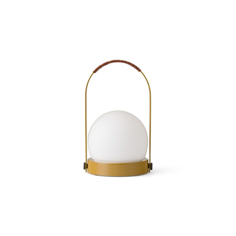 Carrie Transportabel Lampe Stål/Golden Brown/Læder