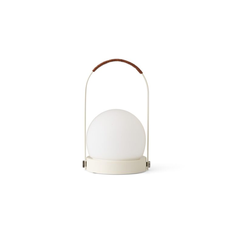 Carrie Transportabel Lampe Stål/Ivory/Læder