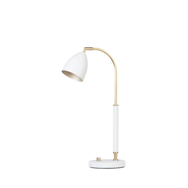 Deluxe Bordlampe Hvid/Messing - Belid
