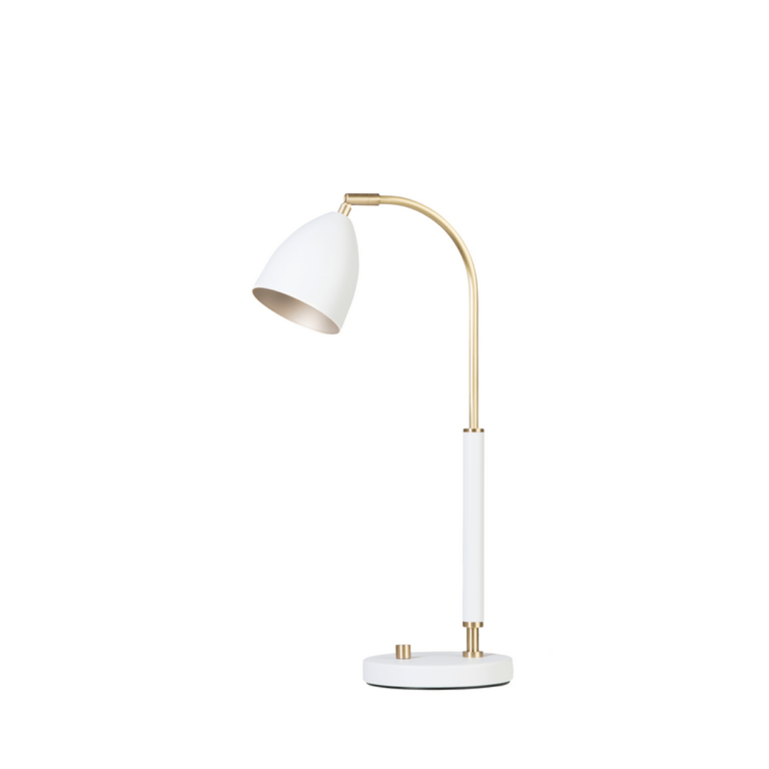 Deluxe Bordlampe Hvid/Messing - Belid