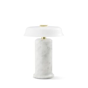 Design By Us Trip No. 2 Transportabel Lampe Carrara Marble/Glossy Opal