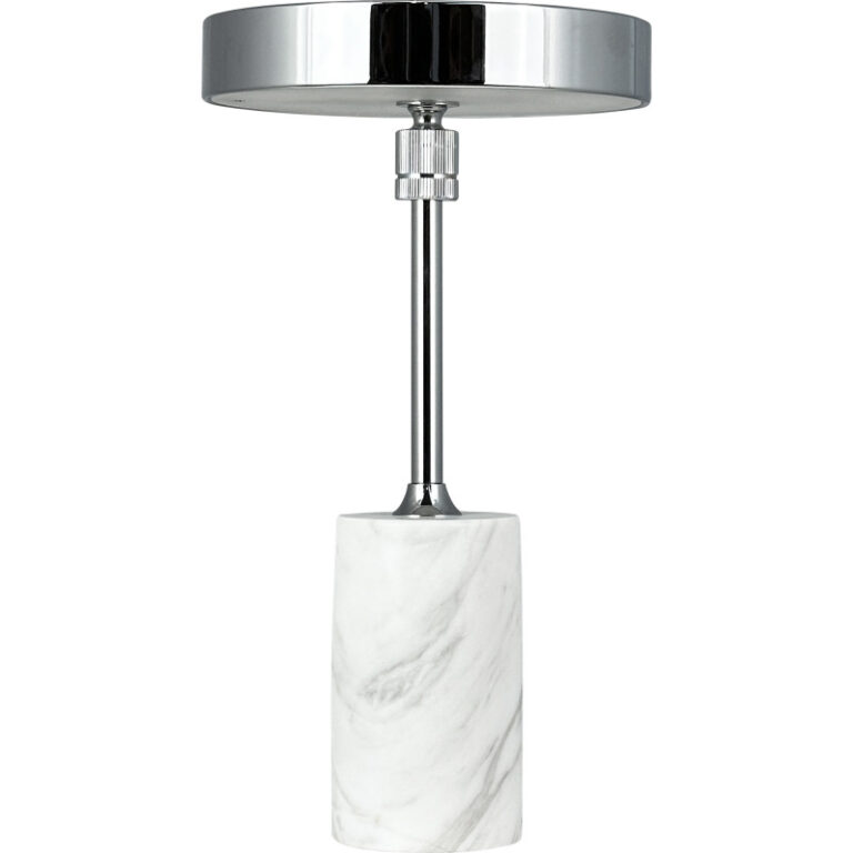 Dyberg Larsen Starlight genopladelig bordlampe, hvid marmor