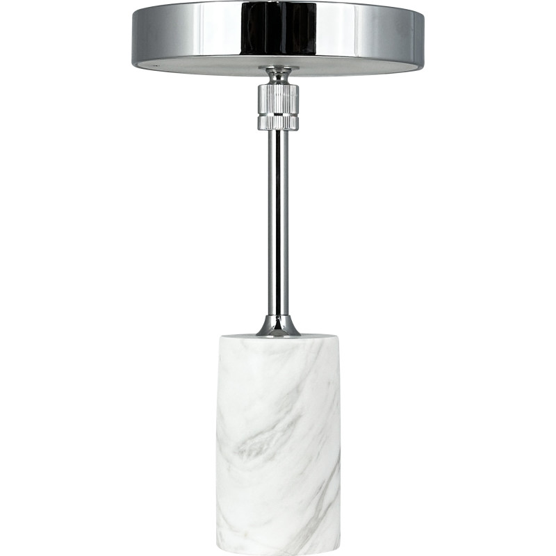 Dyberg Larsen Starlight genopladelig bordlampe, hvid marmor