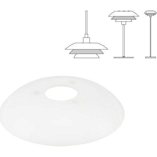 Dyberg Larsen reserveglas til DL20 lamper, midterste skærm (universal)