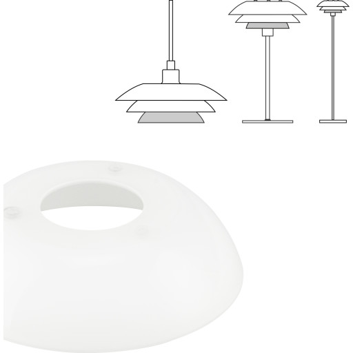 Dyberg Larsen reserveglas til DL20 lamper, nederste skærm (universal)