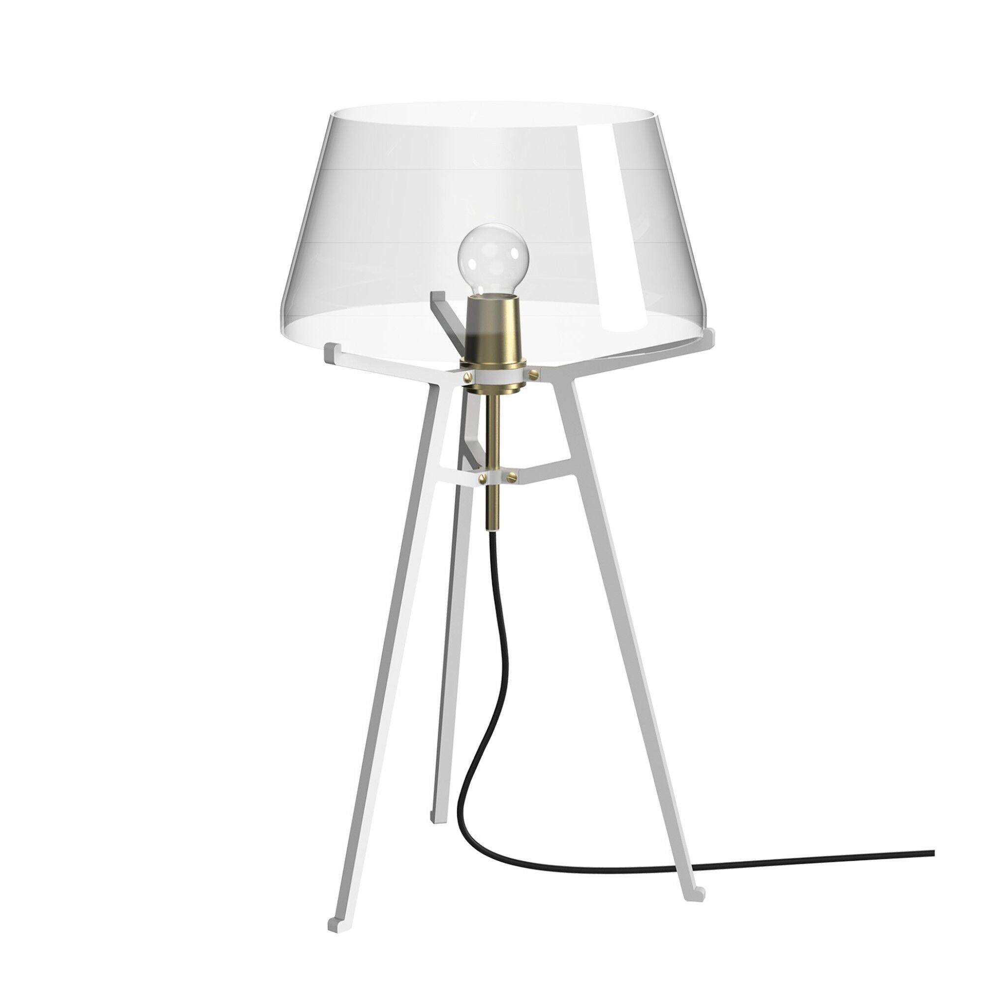 Ella Bordlampe Hvid/Røget Glas
