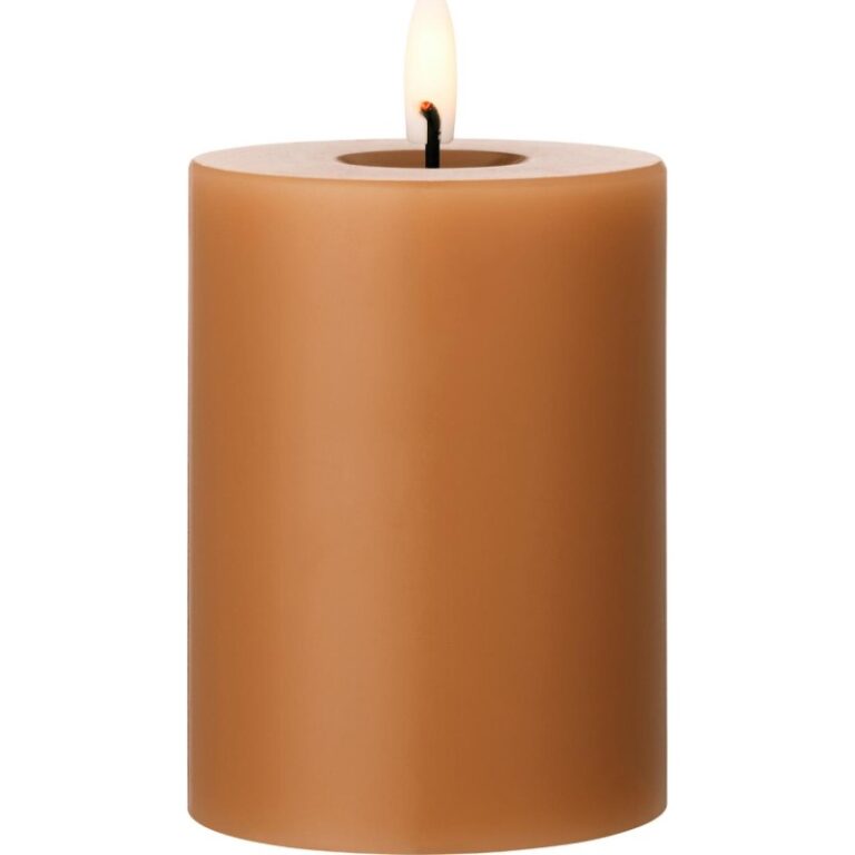 Ester & Erik LED bloklys, varm brun, 10 cm