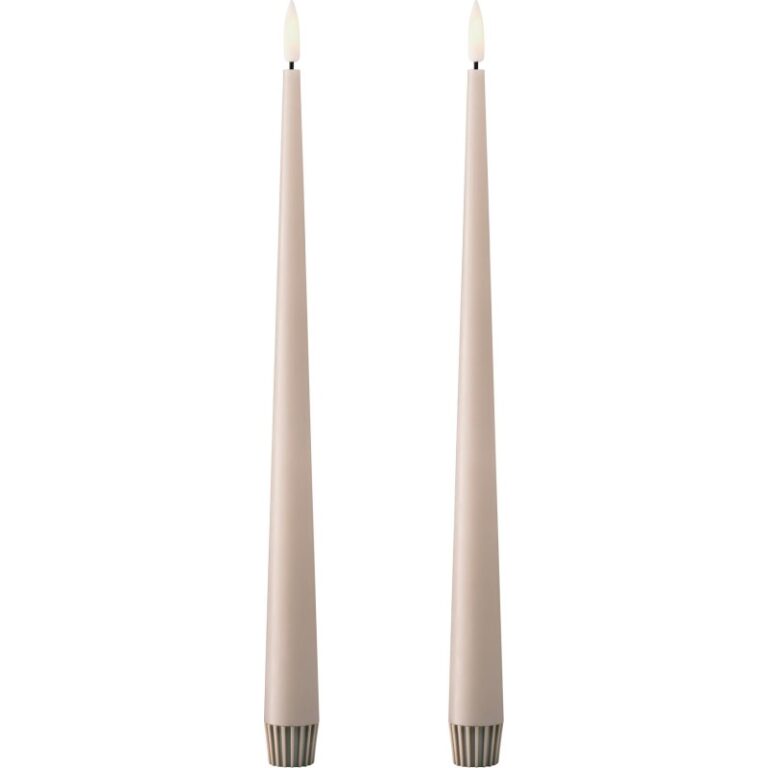 Ester & Erik LED kronelys, 30 cm, beige, 2-pak