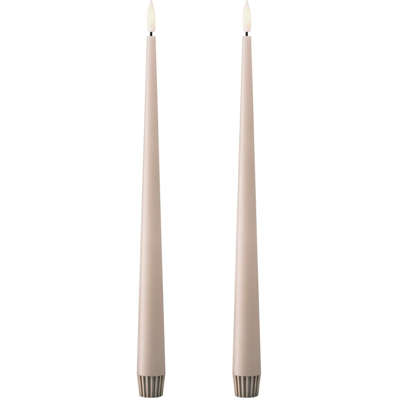 Ester & Erik LED kronelys, 30 cm, beige, 2-pak