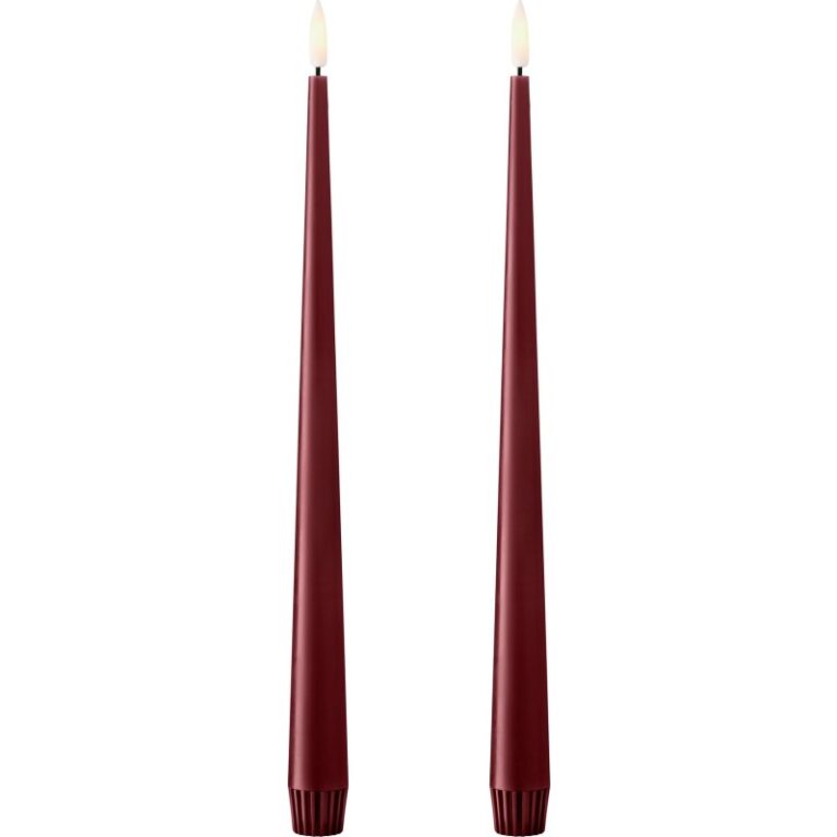 Ester & Erik LED kronelys, 30 cm, bordeaux, 2-pak