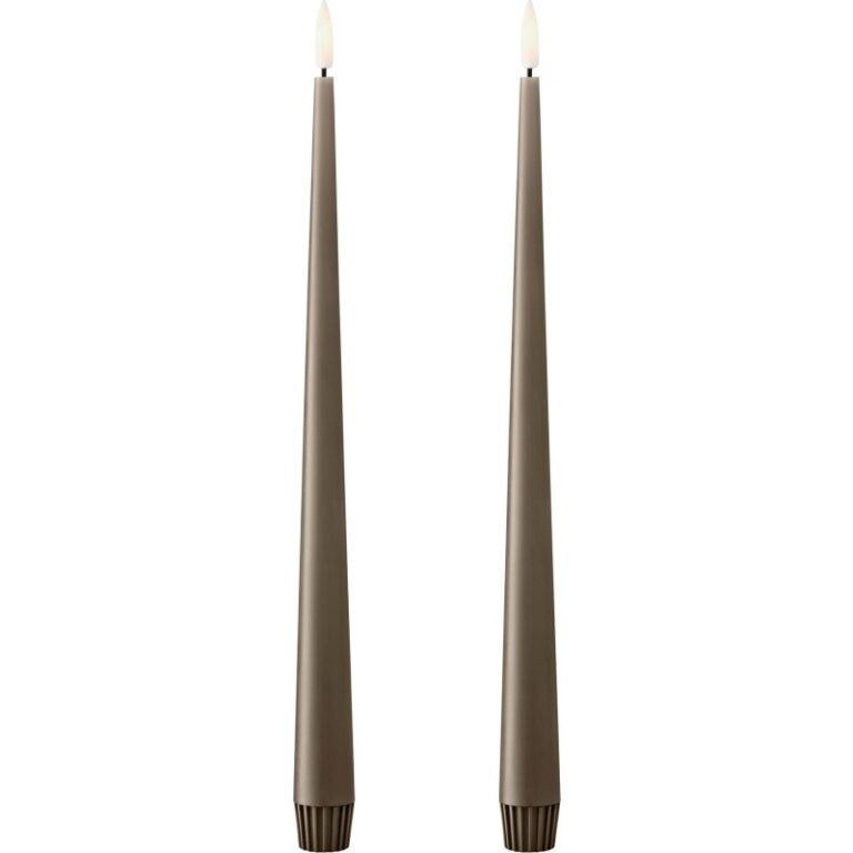 Ester & Erik LED kronelys, 30 cm, brun, 2-pak