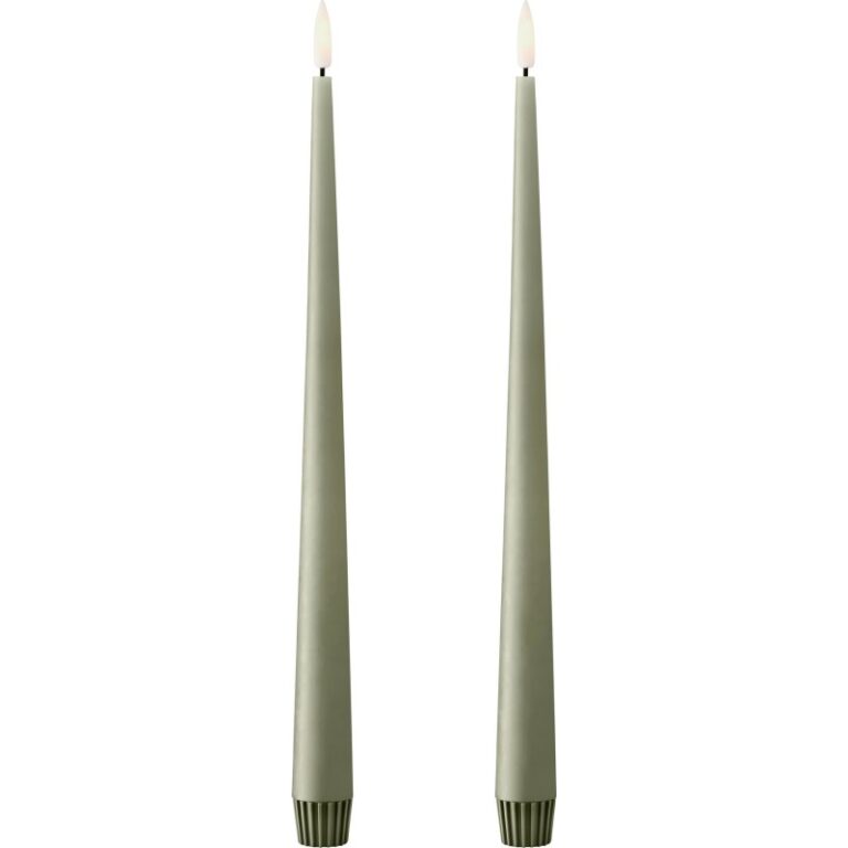 Ester & Erik LED kronelys, 30 cm, grøn, 2-pak