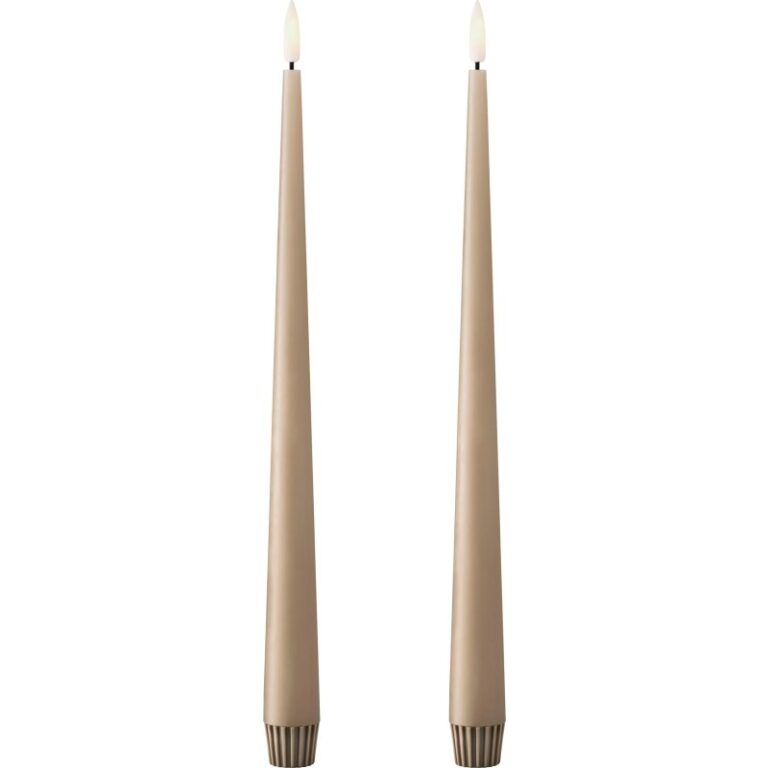 Ester & Erik LED kronelys, 30 cm, lysebrun, 2-pak