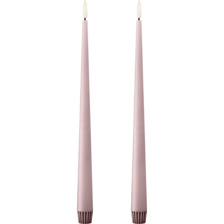 Ester & Erik LED kronelys, 30 cm, lyserød, 2-pak