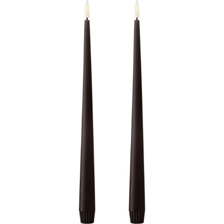 Ester & Erik LED kronelys, 30 cm, mørkebrun, 2-pak