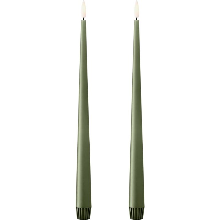 Ester & Erik LED kronelys, 30 cm, mørkegrøn, 2-pak