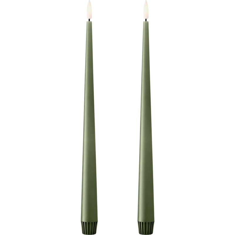 Ester & Erik LED kronelys, 30 cm, mørkegrøn, 2-pak