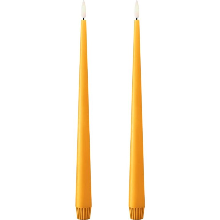 Ester & Erik LED kronelys, 30 cm, orange, 2-pak