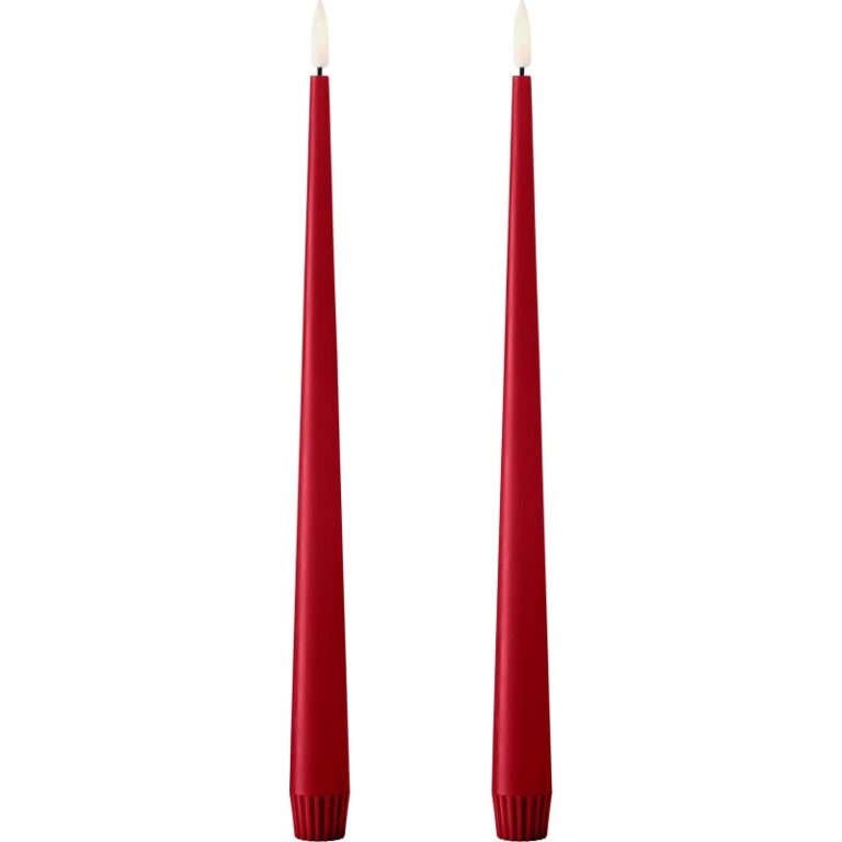 Ester & Erik LED kronelys, 30 cm, rød, 2-pak