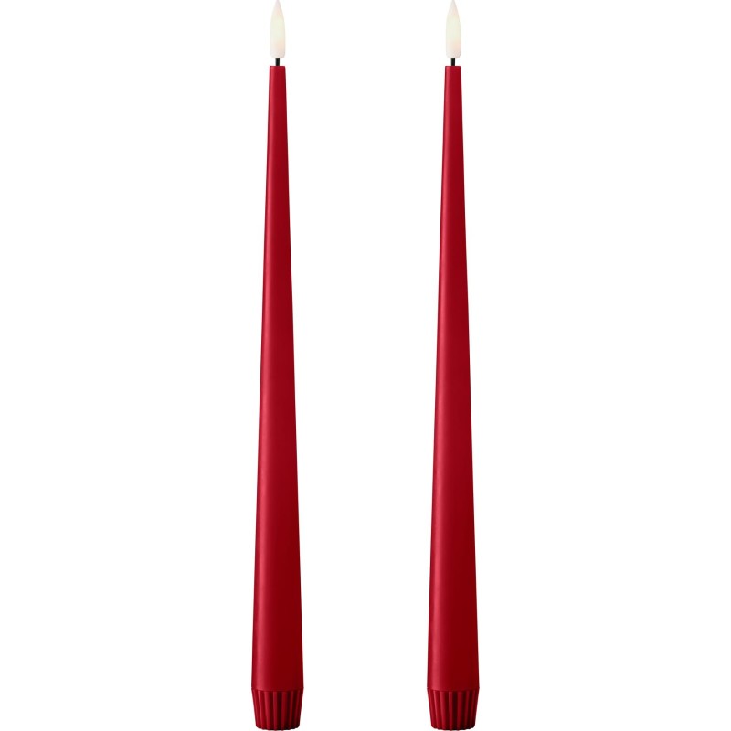 Ester & Erik LED kronelys, 30 cm, rød, 2-pak