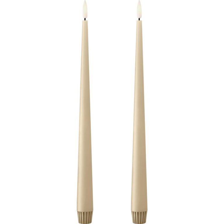 Ester & Erik LED kronelys, 30 cm, sand, 2-pak