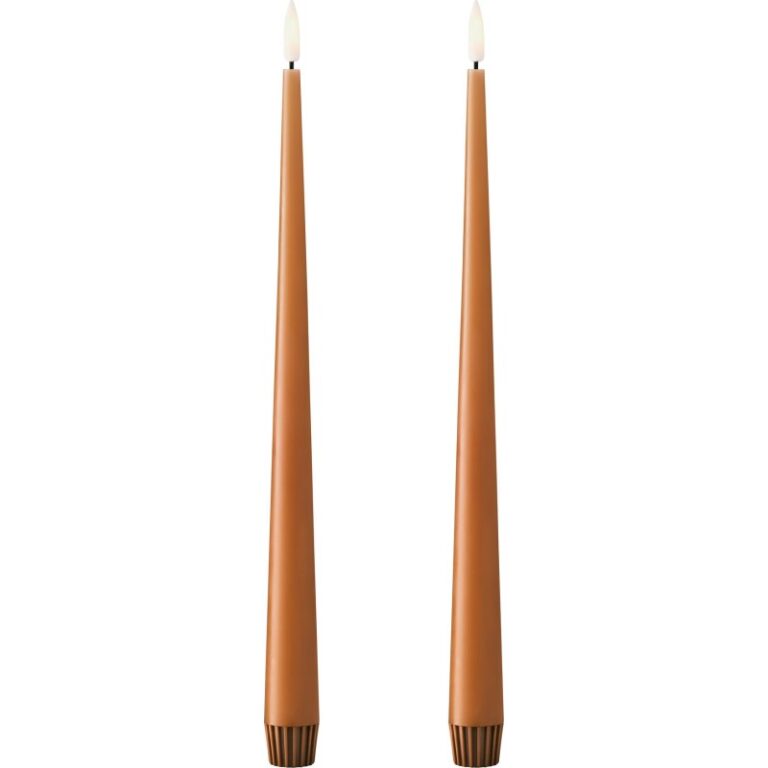 Ester & Erik LED kronelys, 30 cm, varm brun, 2-pak