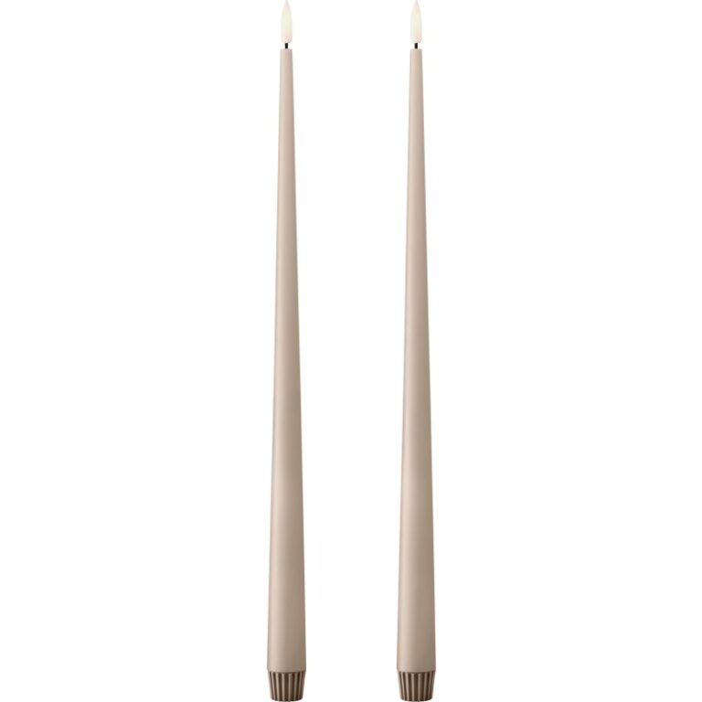 Ester & Erik LED kronelys, 40 cm, beige, 2-pak