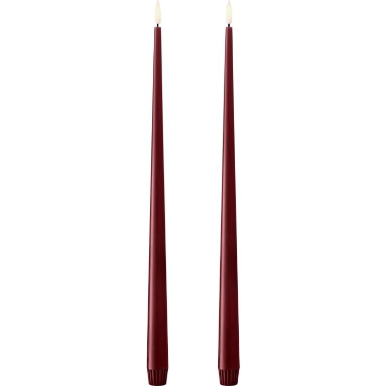 Ester & Erik LED kronelys, 40 cm, bordeaux, 2-pak