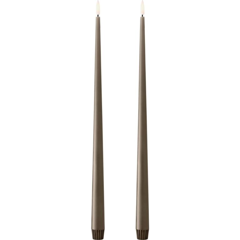 Ester & Erik LED kronelys, 40 cm, brun, 2-pak