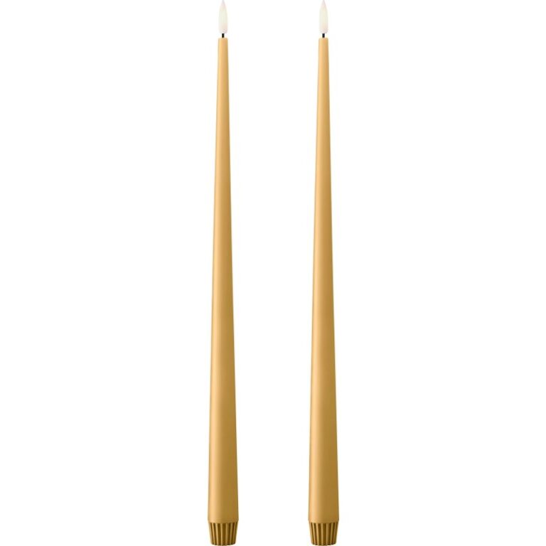 Ester & Erik LED kronelys, 40 cm, karry gul, 2-pak