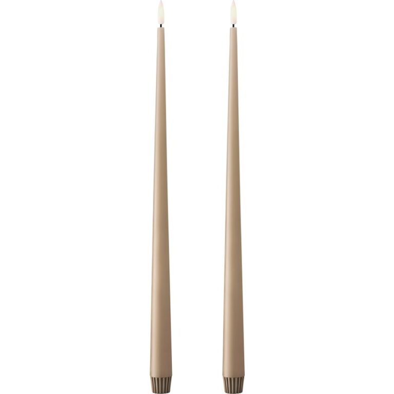 Ester & Erik LED kronelys, 40 cm, lysebrun, 2-pak