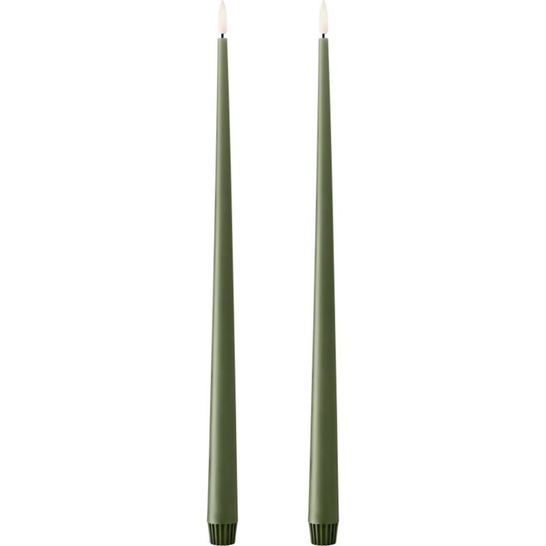 Ester & Erik LED kronelys, 40 cm, mørkegrøn, 2-pak
