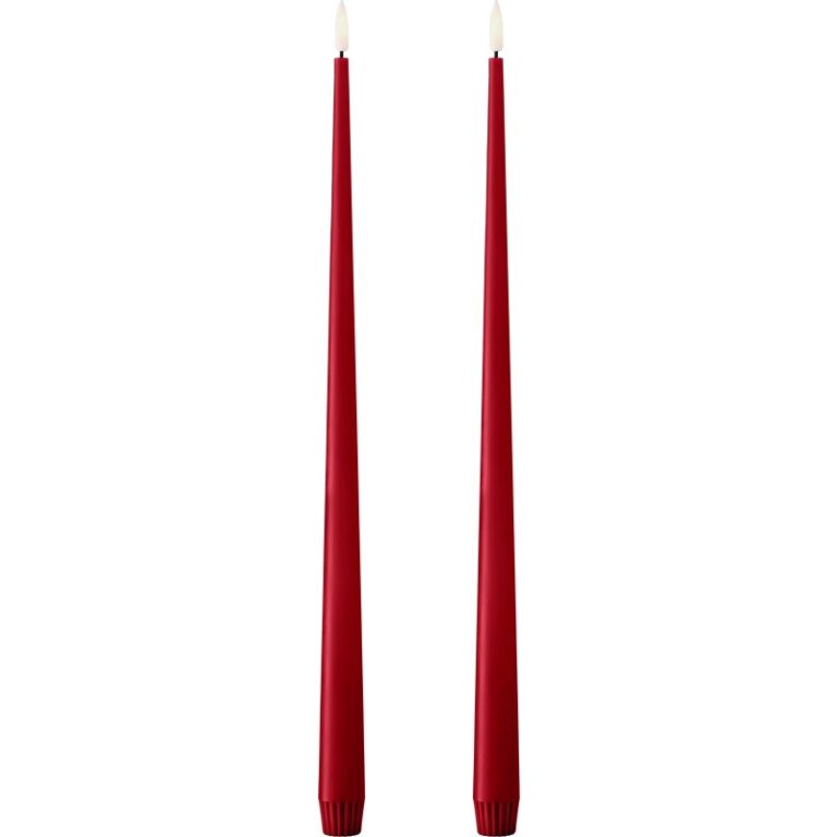 Ester & Erik LED kronelys, 40 cm, rød, 2-pak