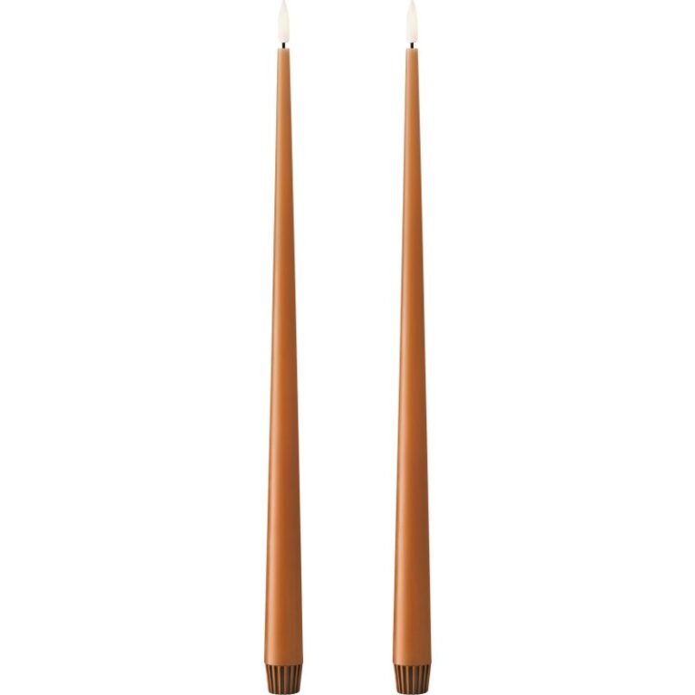 Ester & Erik LED kronelys, 40 cm, varm brun, 2-pak