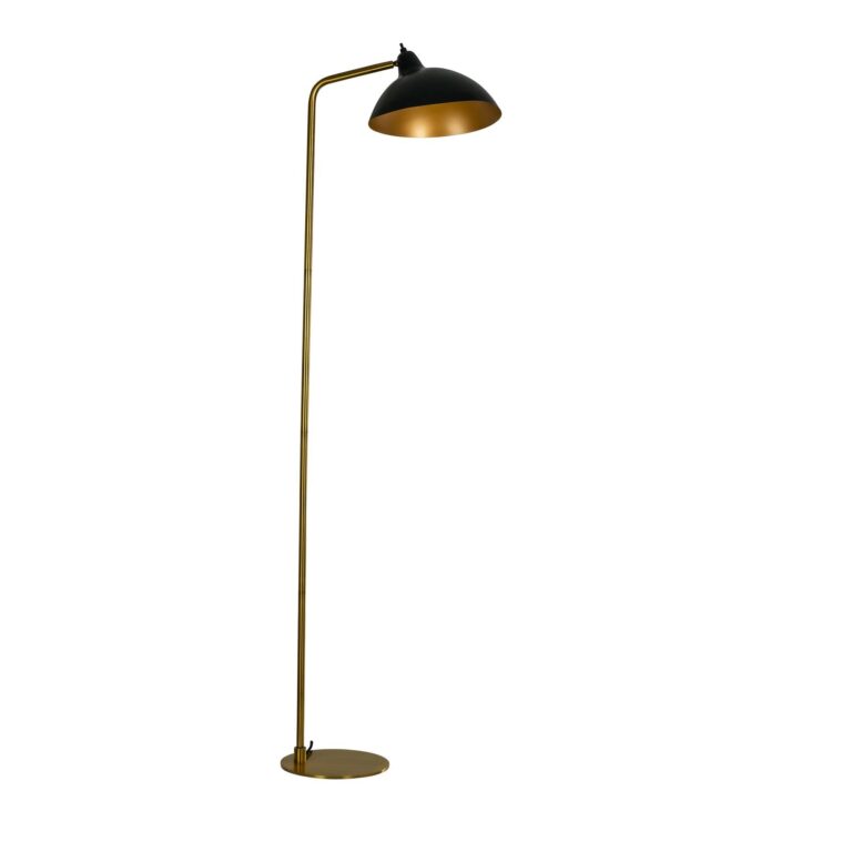Futura Gulvlampe Mat Sort/Guld/Messing