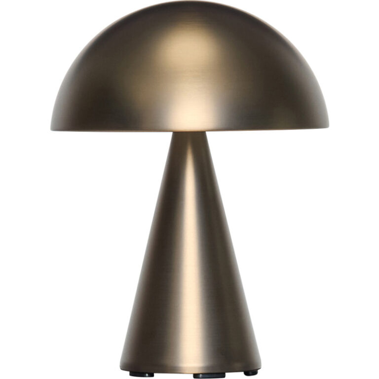 Hübsch Mush genopladelig bordlampe, bruneret messing