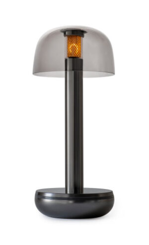 Humble Two genopladelig bordlampe - titanium/røgfarvet