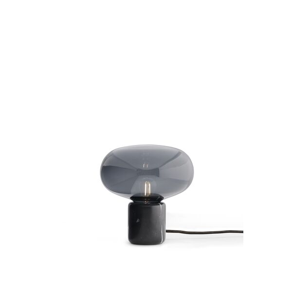 Karl-Johan Bordlampe Sort Marquina med Røget Glas
