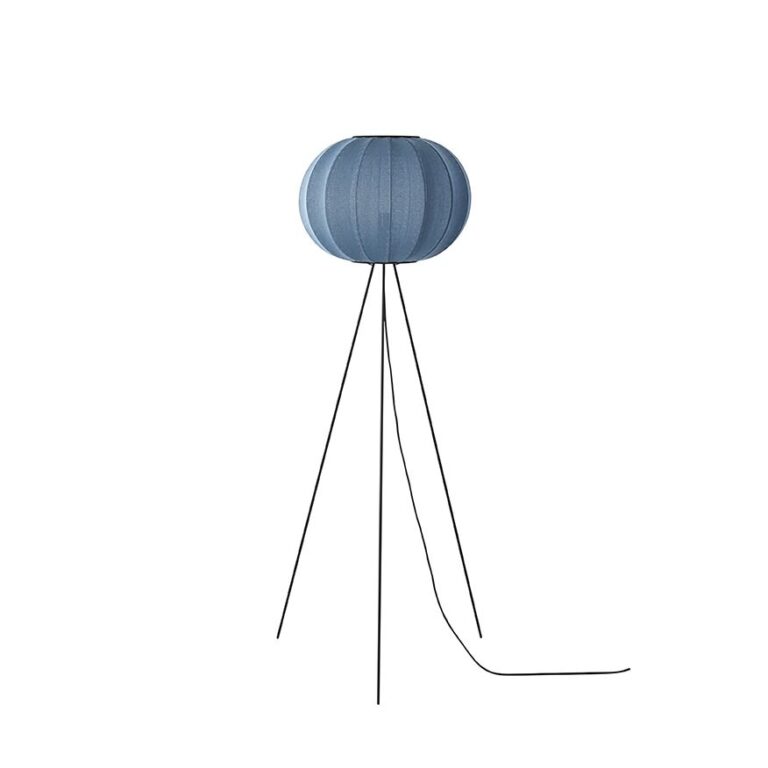 Knit-Wit Round Gulvlampe Høj Ø45 Blue Stone