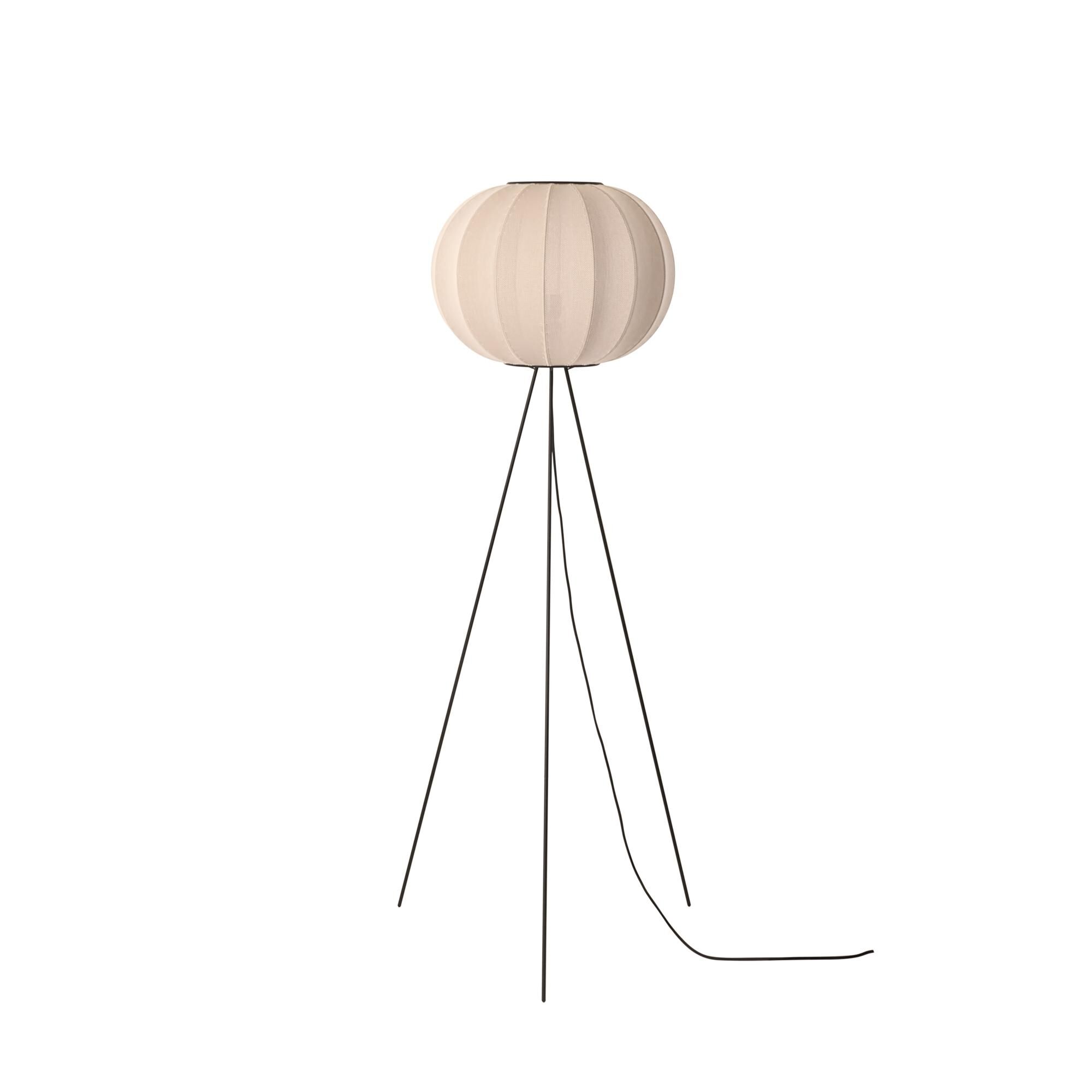 Knit-Wit Round Gulvlampe Høj Ø45 Sand Stone